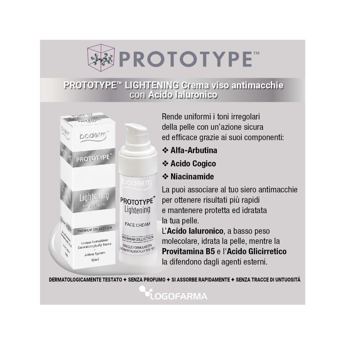 Boderm Prototype Lightening Crema Viso Anti-Macchie 30ml