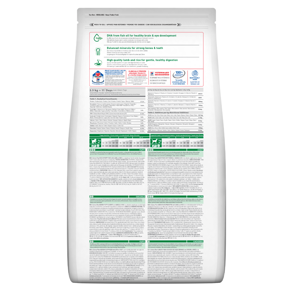Hill's Science Plan Puppy Medium Crocchette All'agnello E Riso Per Cuccioli Sacco 14 Kg