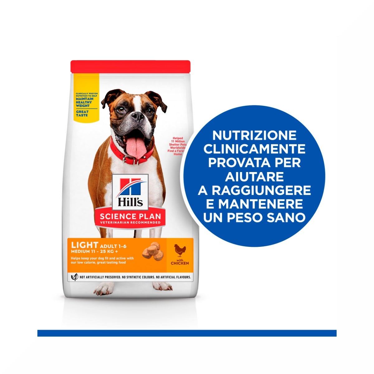 Hill's Science Plan Light Adult Crocchette Con Pollo Per Cani Taglia Media Sacco 14 Kg
