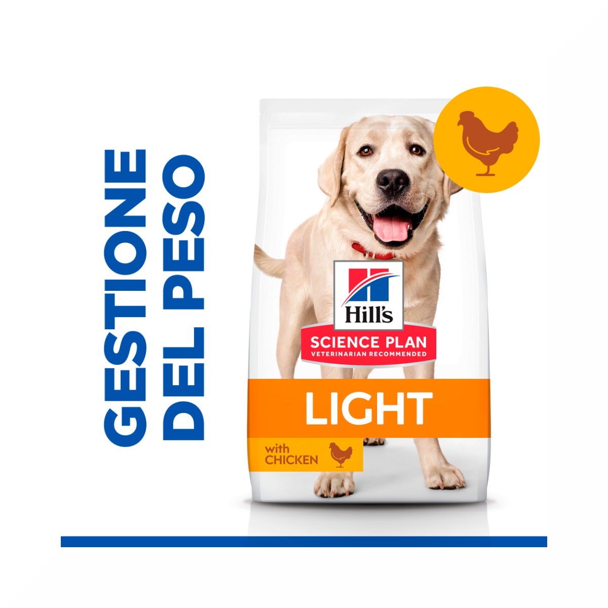 Hill's Science Plan Light Adult Crocchette Con Pollo Per Cani Taglia Large Sacco 14 Kg