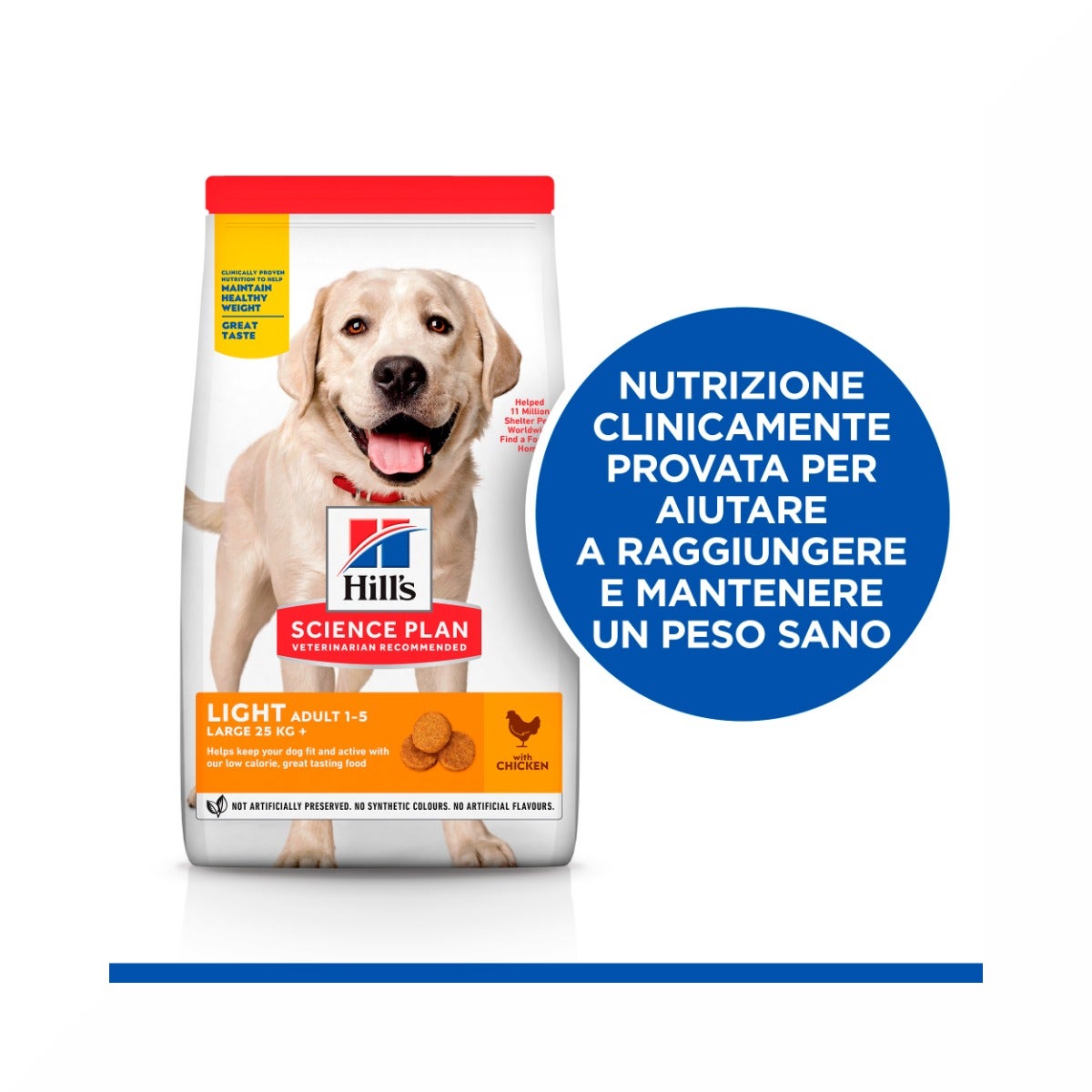 Hill's Science Plan Light Adult Crocchette Con Pollo Per Cani Taglia Large Sacco 14 Kg