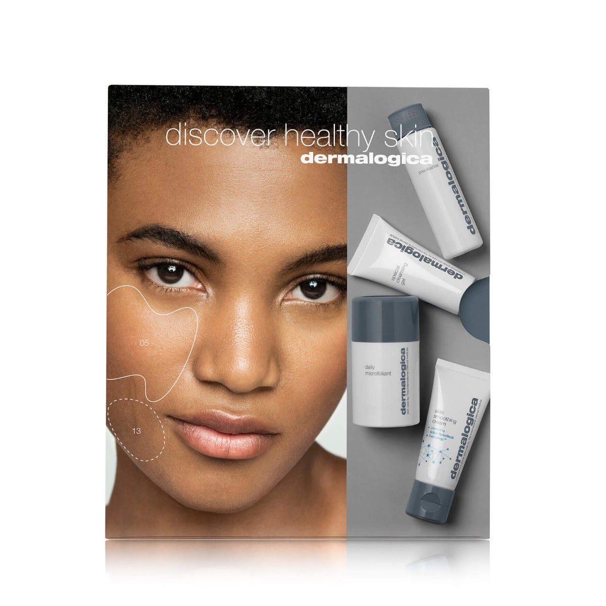 Dermalogica Discover Healthy Skin Pré-nettoyant 30 ml + Nettoyant 15 ml + Poudre exfoliante 13 g + Crème hydratante 15 ml
