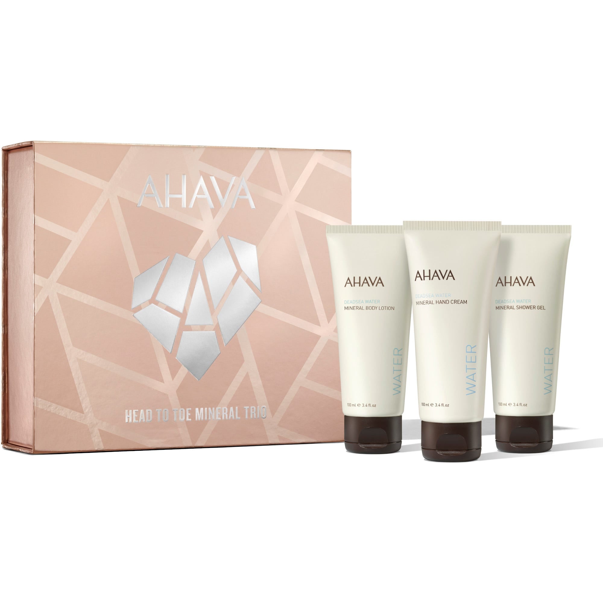 Head To Toe Mineral Trio : Crème pour les mains minérale 100 ml + Lotion corporelle minérale 100 ml + Gel douche minéral 100 ml