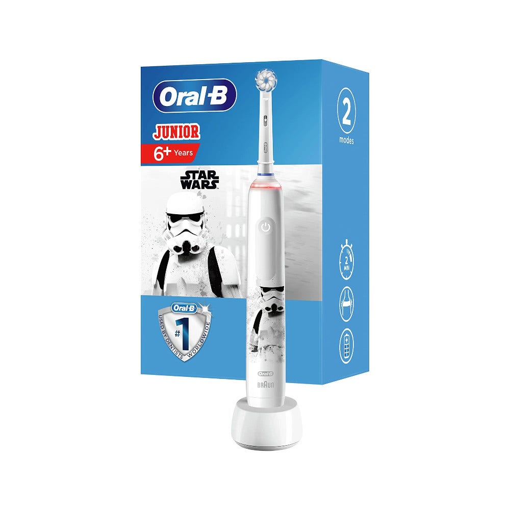 Oral-B Pro3 Junior Star Wars Spazzolino Elettrico Ricaricabile Bambini + 1 Testina Di Ricambio