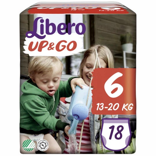 Libero Up&Go Couches Taille 6 13-20 kg 18 pièces
