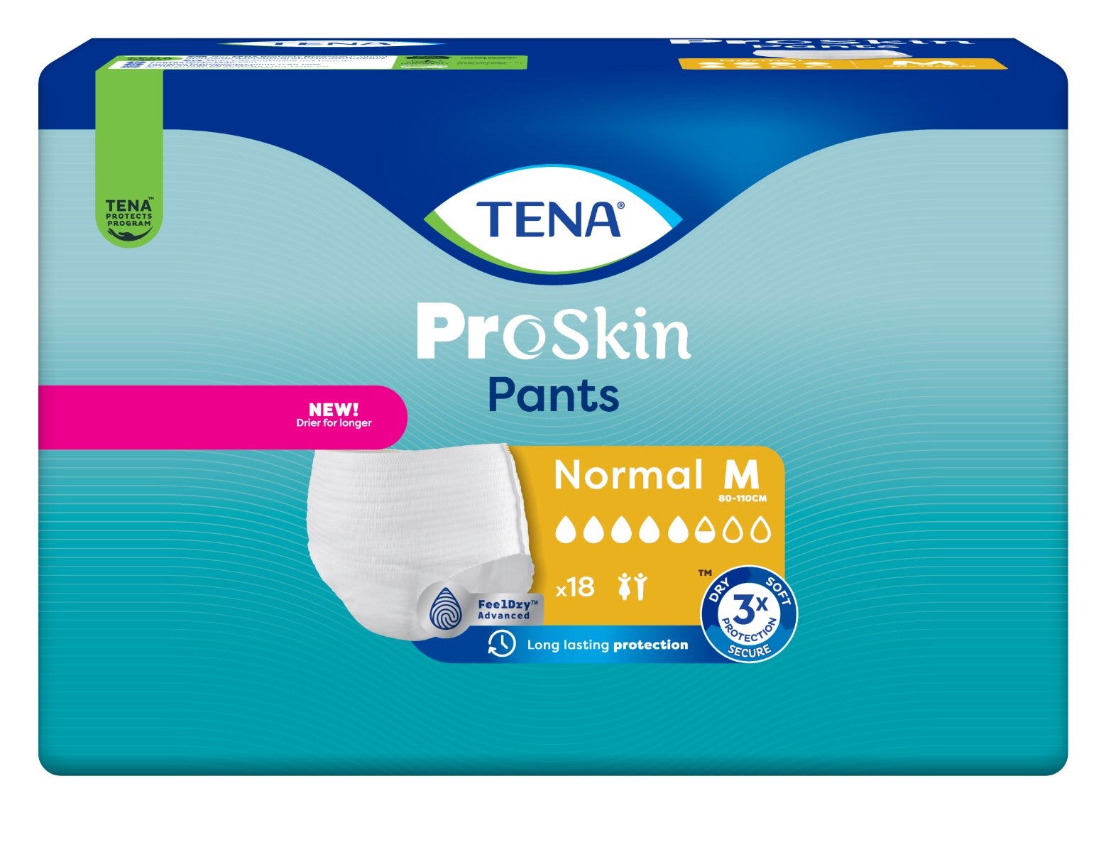 Tena Pants Normal, culottes absorbantes taille M, 18 pièces