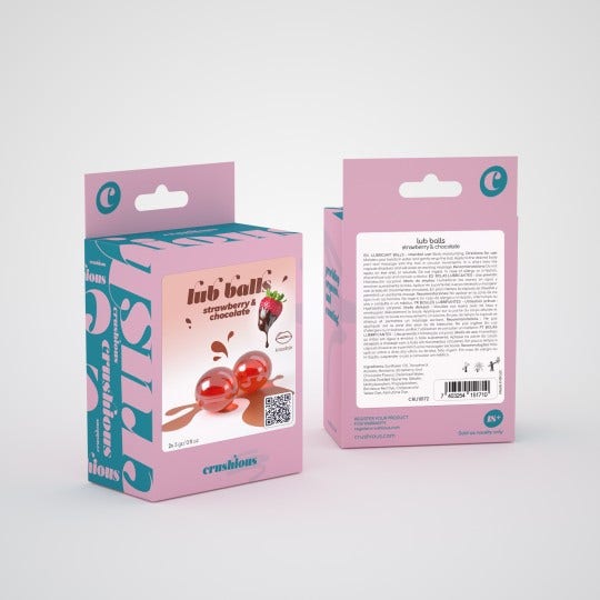Crushious Lub Balls Palline Lubrificanti Al Gusto Di Fragola E Cioccolato