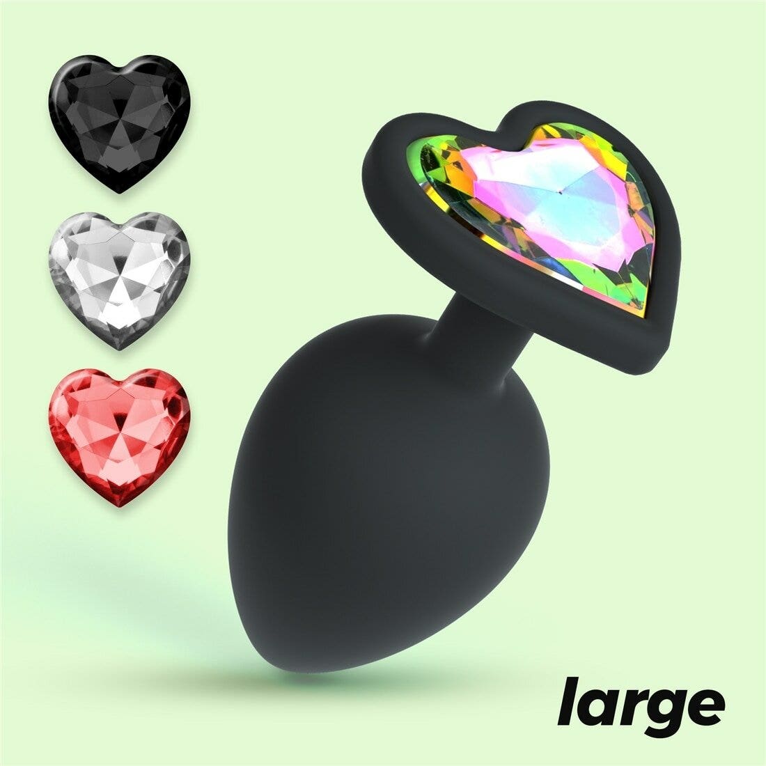 Crushious Cuore Plug Anale Grande Con 4 Gioielli Intercambiabili