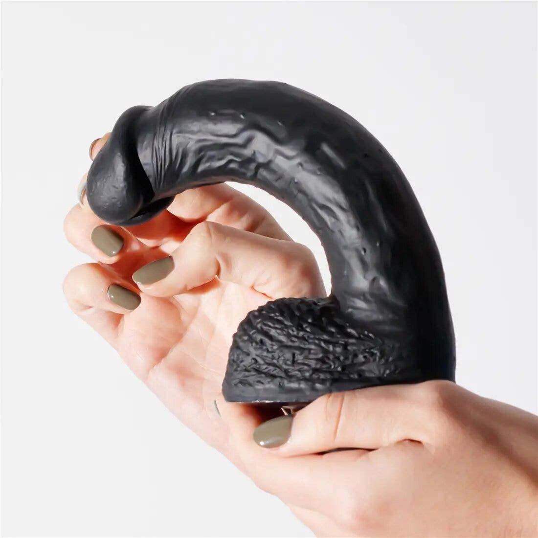 Crushious Dildo Invitiktus 8 In Silicone Liquido Colore Nero