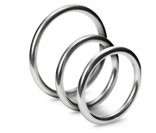 Crushious Metaleros Lot de 3 cockrings en métal