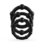 Crushious Triple Bead Set di Anelli per il Pene Neri