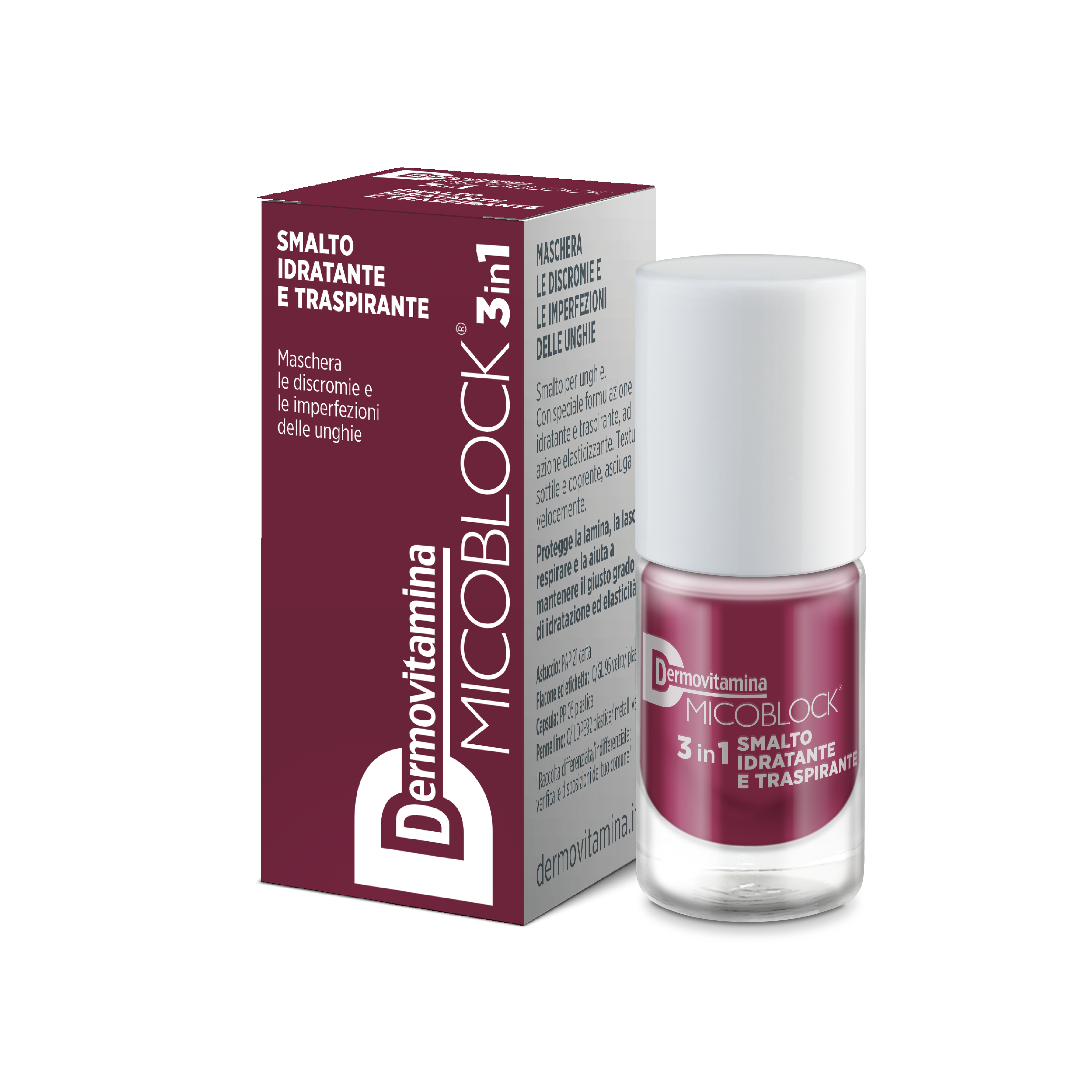 Dermovitamina Micoblock 3 en 1 Vernis Bordeaux 5 ml
