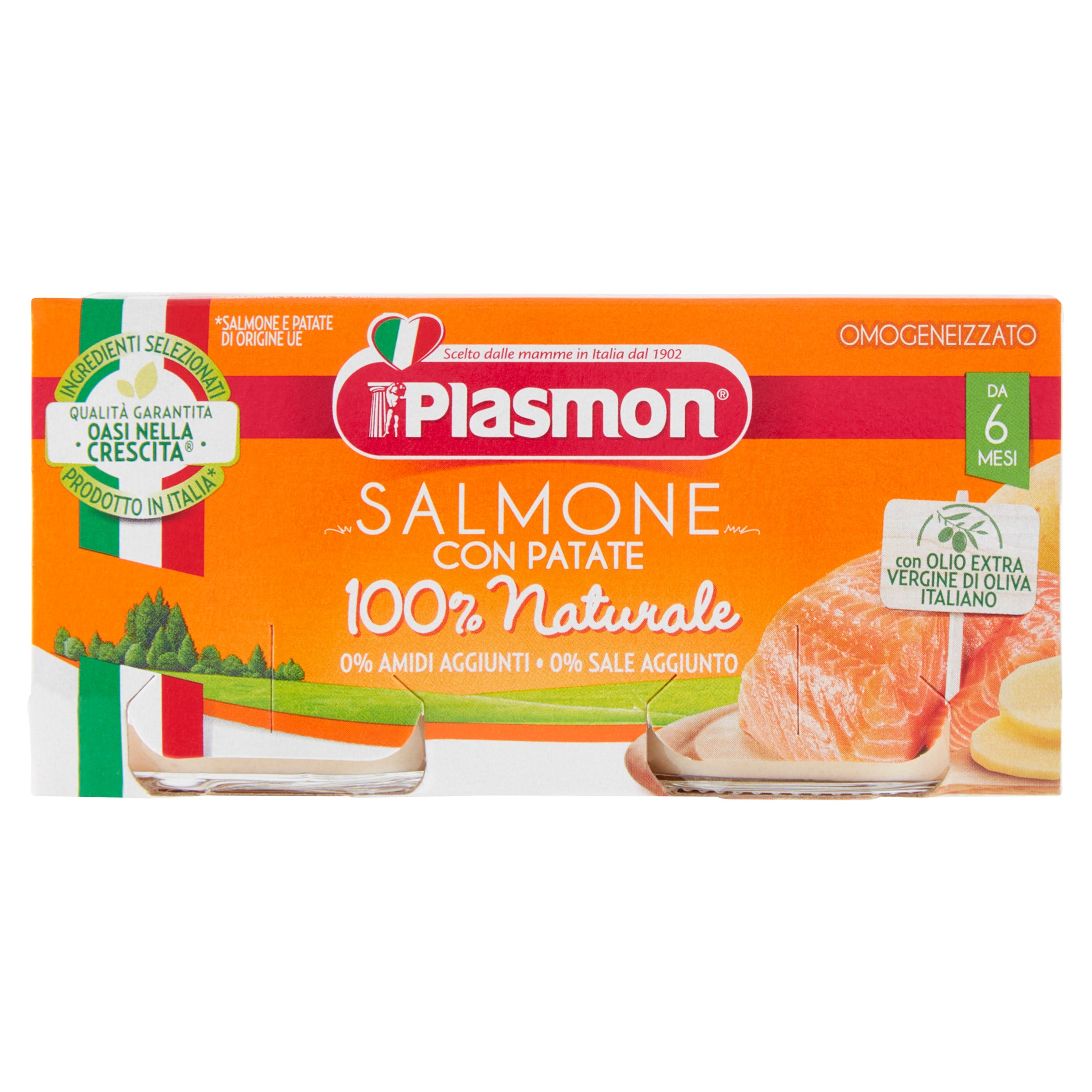Plasmon Omogeneizzato Salmone E Verdure 6M+ 2x80g