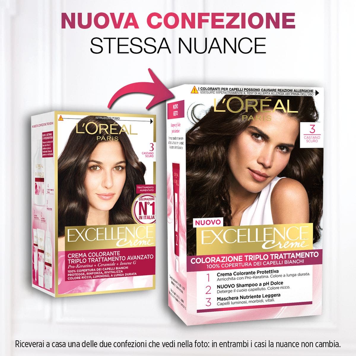 L'Oréal Paris Excellence Tinta Capelli 03 Castano Scuro 1 Pezzo