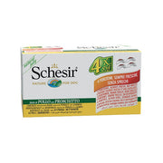 Schesir Multipack Filetti Di Pollo Con Prosciutto Cibo Umido Cani 4x85g