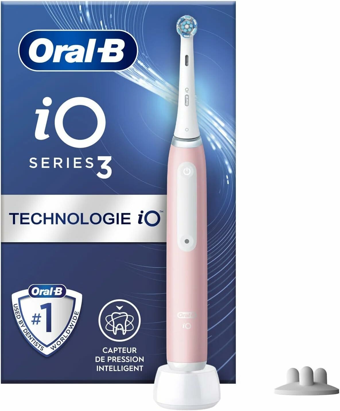 Oral-B iO 3S Brosse à dents électrique rechargeable rose + 1 tête de rechange