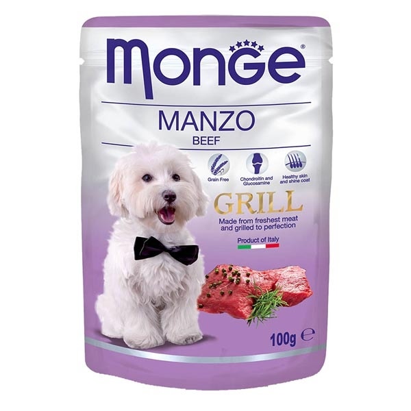 Monge Grill Bœuf, nourriture humide pour chiens adultes, 100 g
