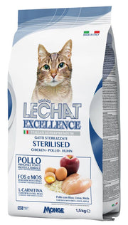 LeChat Excellence Sterilised Croquettes au poulet pour chats adultes 1,5 kg