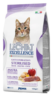 LeChat Excellence Sterilised Croquettes au canard pour chats adultes 1,5 kg