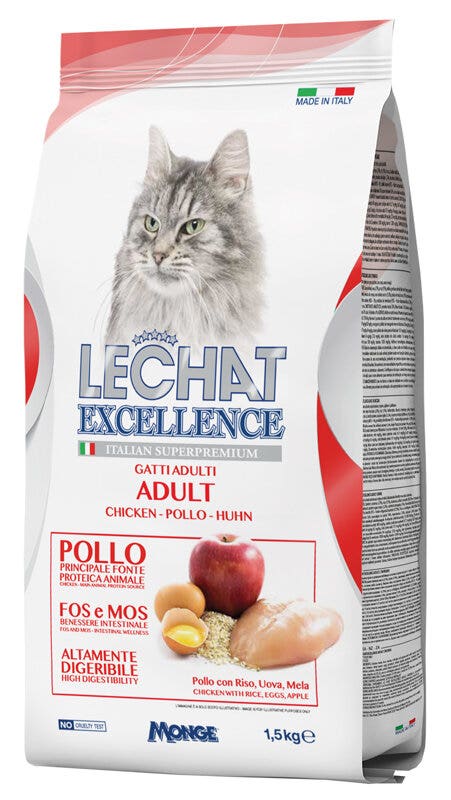 Lechat Excellence Croquettes au poulet pour chats adultes 1,5 kg