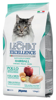 Lechat Excellence Hairball Croquettes au poulet pour chats adultes 1,5 kg