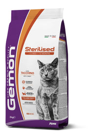 Gemon Cat Adult Sterilised Dinde, nourriture sèche pour chats adultes stérilisés, sac de 2 kg
