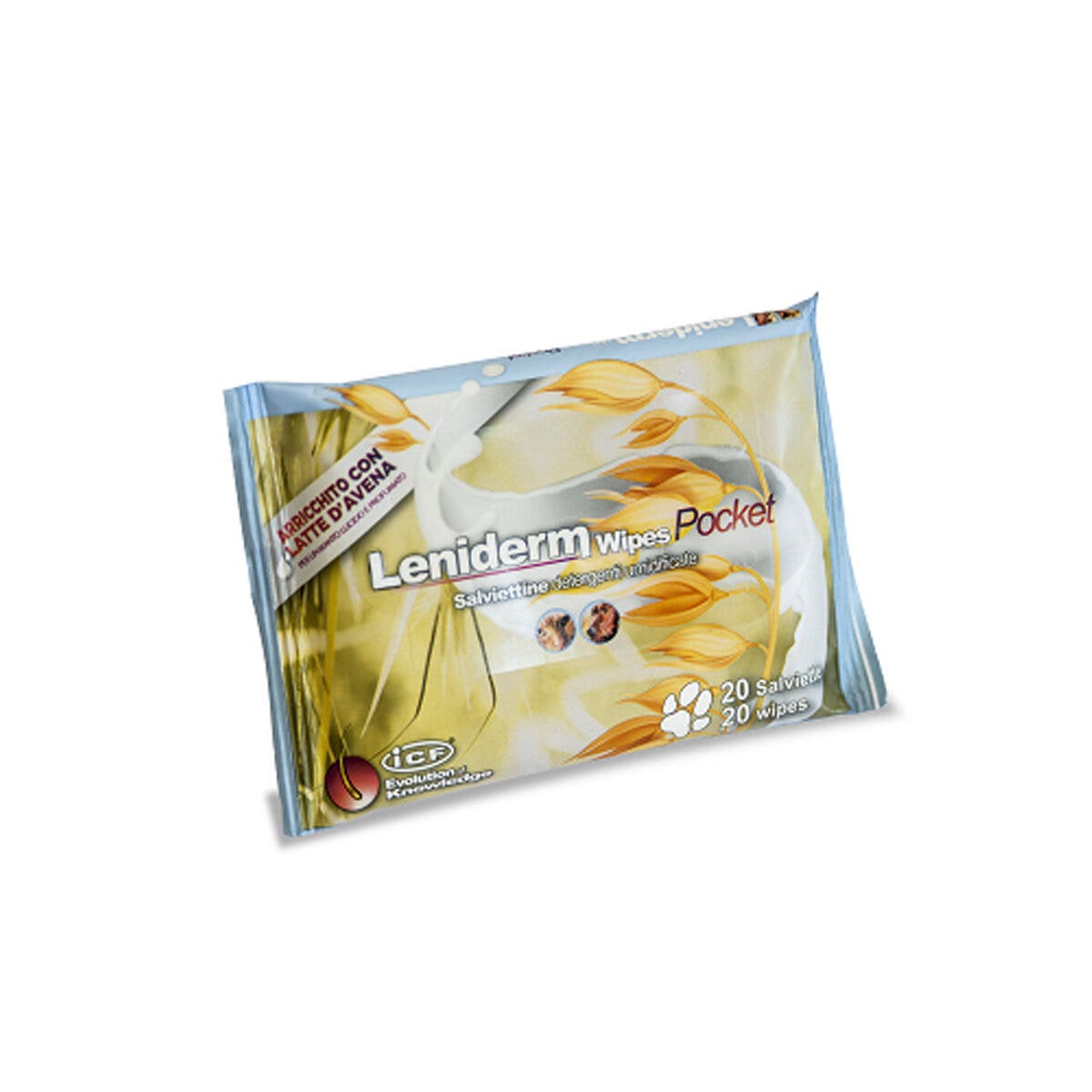 Leniderm Wipes Pocket Salviettine Detergenti Cani/Gatti 20 Pezzi