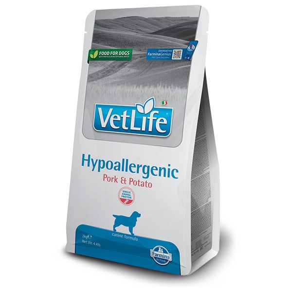 Farmina Vet Life Hypoallergenic Pork & Potato Croquettes pour chiens, sac de 2 kg