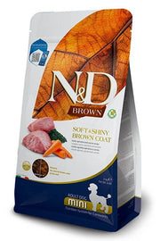 Farmina N&D Brown Dog Mini Agneau, Carottes et Spiruline pour chiens adultes de petite taille, sac de 2 kg