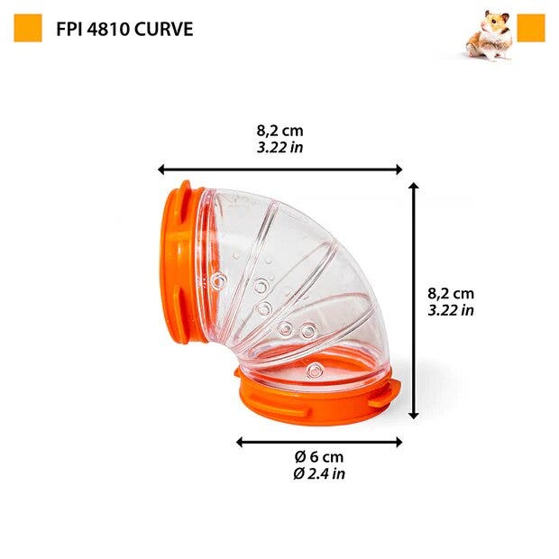 Ferplast FPI 4810 Tubo In Plastica a Curva Criceti/Piccoli Roditori