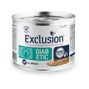Exclusion Monoprotein Veterinary Diet Formula Diabetic, aliment humide au porc, sorgho et pois pour chiens adultes, 200 g