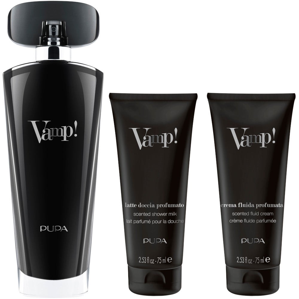 Pupa Kit Vamp! Black Eau de Parfum 100 ml + Lait de Douche Parfumé 75 ml + Lait Corporel Parfumé 75 ml