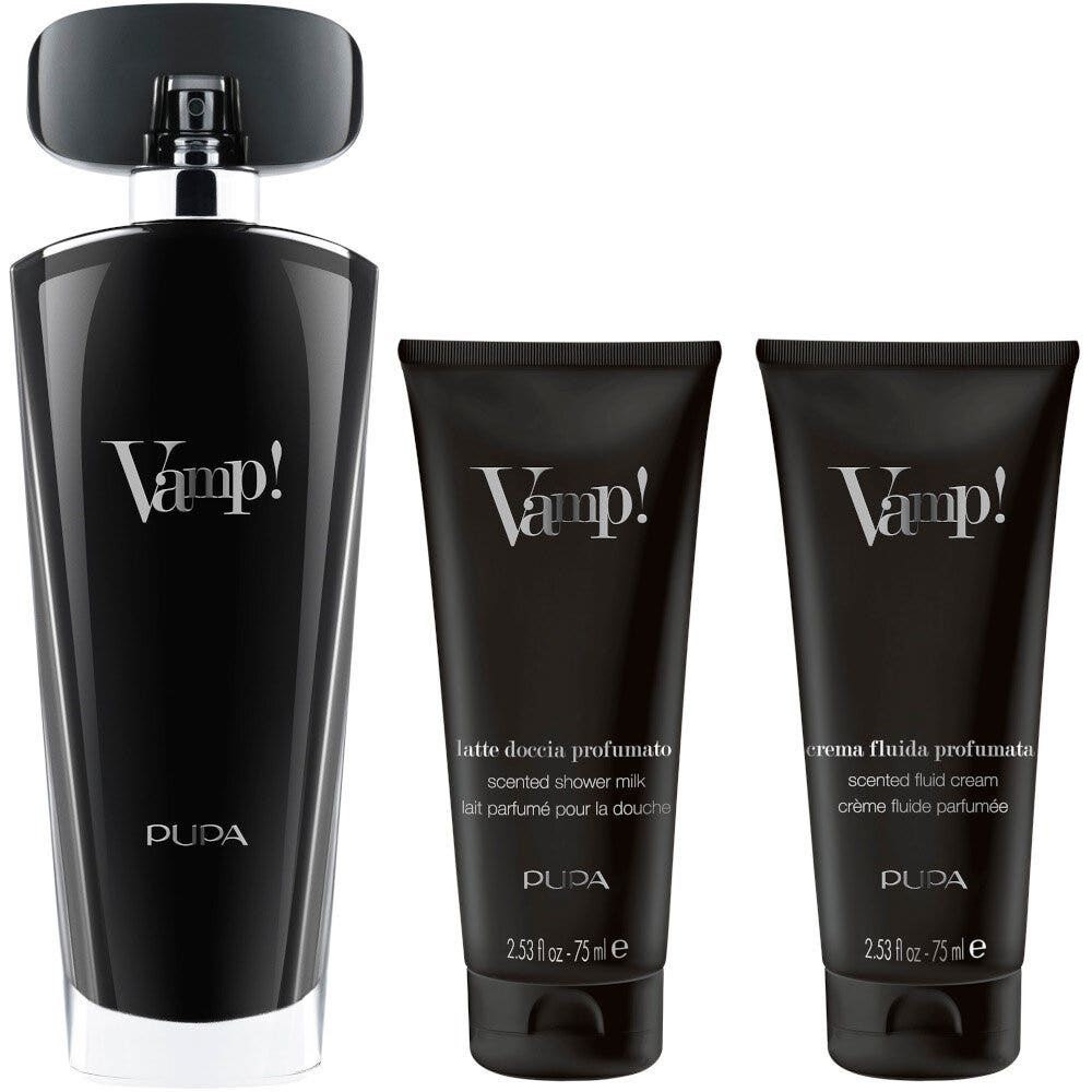 Pupa Kit Vamp! Black Eau De Parfum 100ml + Latte Doccia Profumato 75ml + Latte Corpo Profumato 75ml