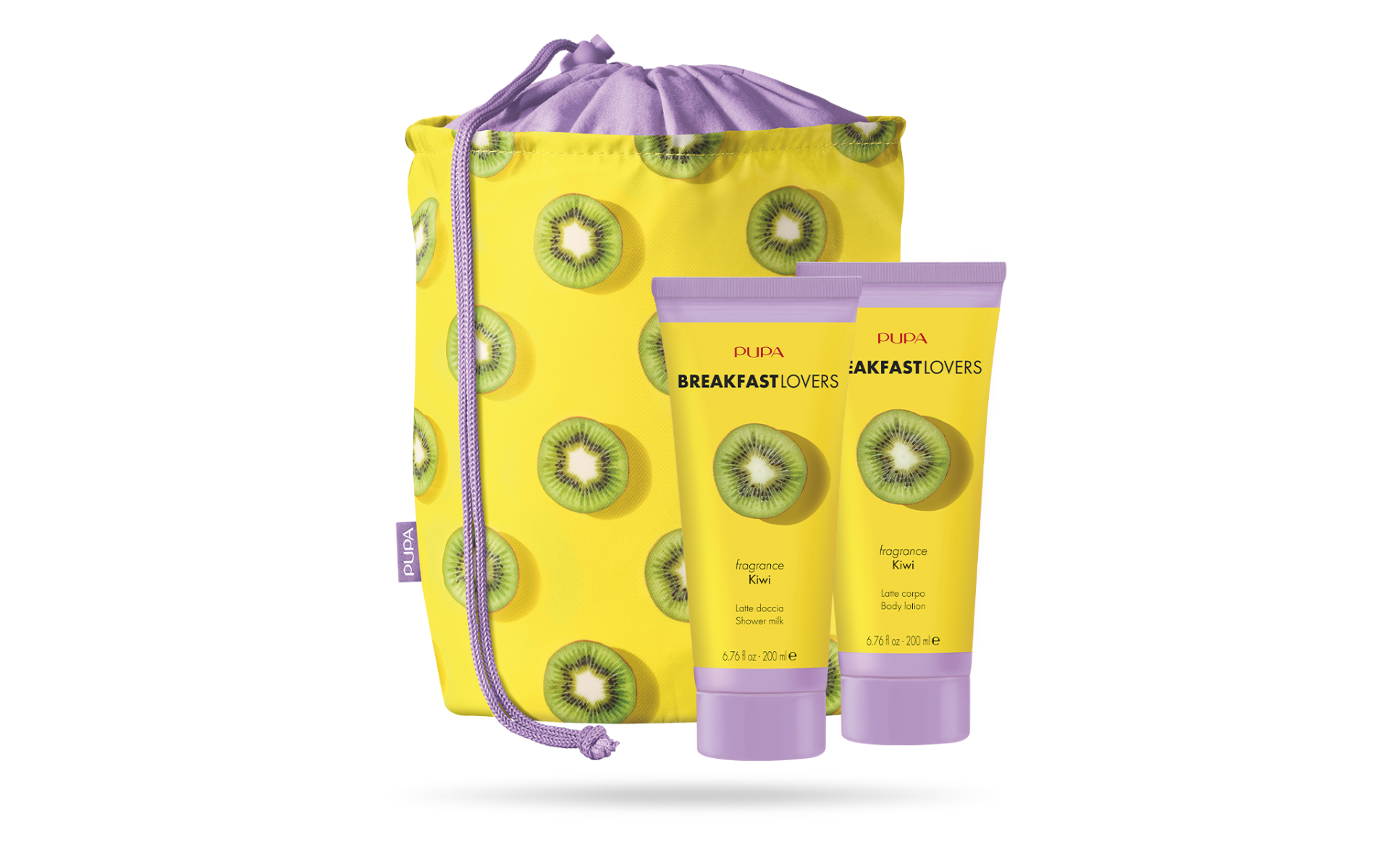 Pupa Breakfast Lovers Kit 1 Latte Doccia 200ml+Latte Corpo 200ml 005 Kiwi