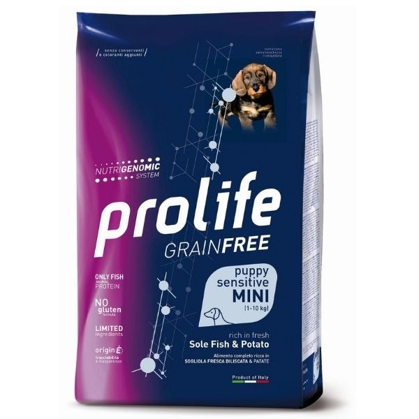 Prolife Grain Free Sensitive Sole Fish & Potato Croquettes pour chiots de petite taille, sac de 2 kg