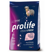 Prolife Grain Free Adult Sensitive Porc & Pomme de terre Croquettes pour chiens de taille moyenne/grande Sac de 2,5 kg