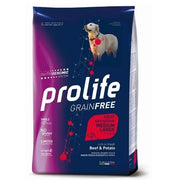 Prolife Grain Free Adult Sensitive Bœuf & Pomme de terre - Croquettes pour chiens de taille moyenne/grande - Sac de 2,5 kg