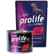 Prolife Grain Free Bœuf frais aux pommes de terre - Nourriture humide pour chiens adultes de petite taille - Boîte de 200 g
