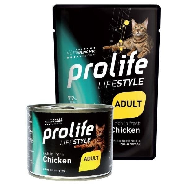 Prolife Life Style Poulet frais, nourriture humide pour chats adultes, sachet de 85 g