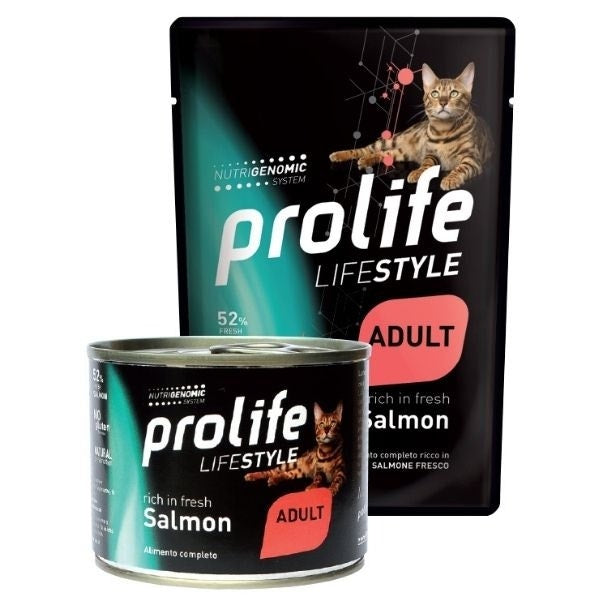 Prolife Life Style Saumon frais, nourriture humide pour chats adultes, sachet 85 g