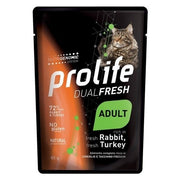 Prolife Dual Fresh Lapin et dinde frais, nourriture humide pour chats adultes, sachet de 85 g