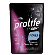 Prolife Cat Exigent Adult Nourriture humide au saumon, à la truite et au hareng pour chats adultes 85 g
