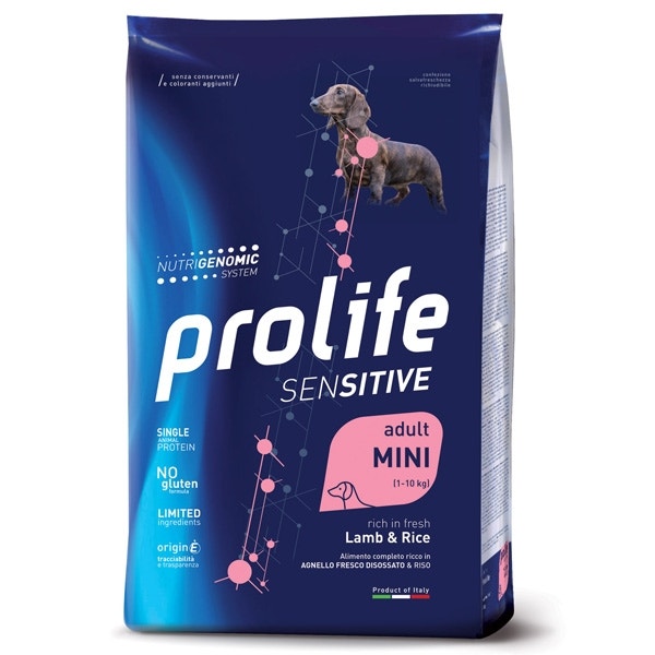 Prolife Sensitive Adult Mini Agneau & Riz Croquettes pour chiens de petite taille Sac de 600 g