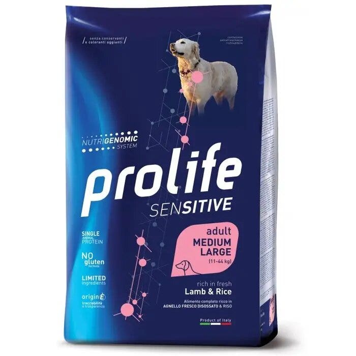 Prolife Dog Sensitive Agneau & Riz Croquettes pour chiens adultes de taille moyenne/grande Sac de 10 kg