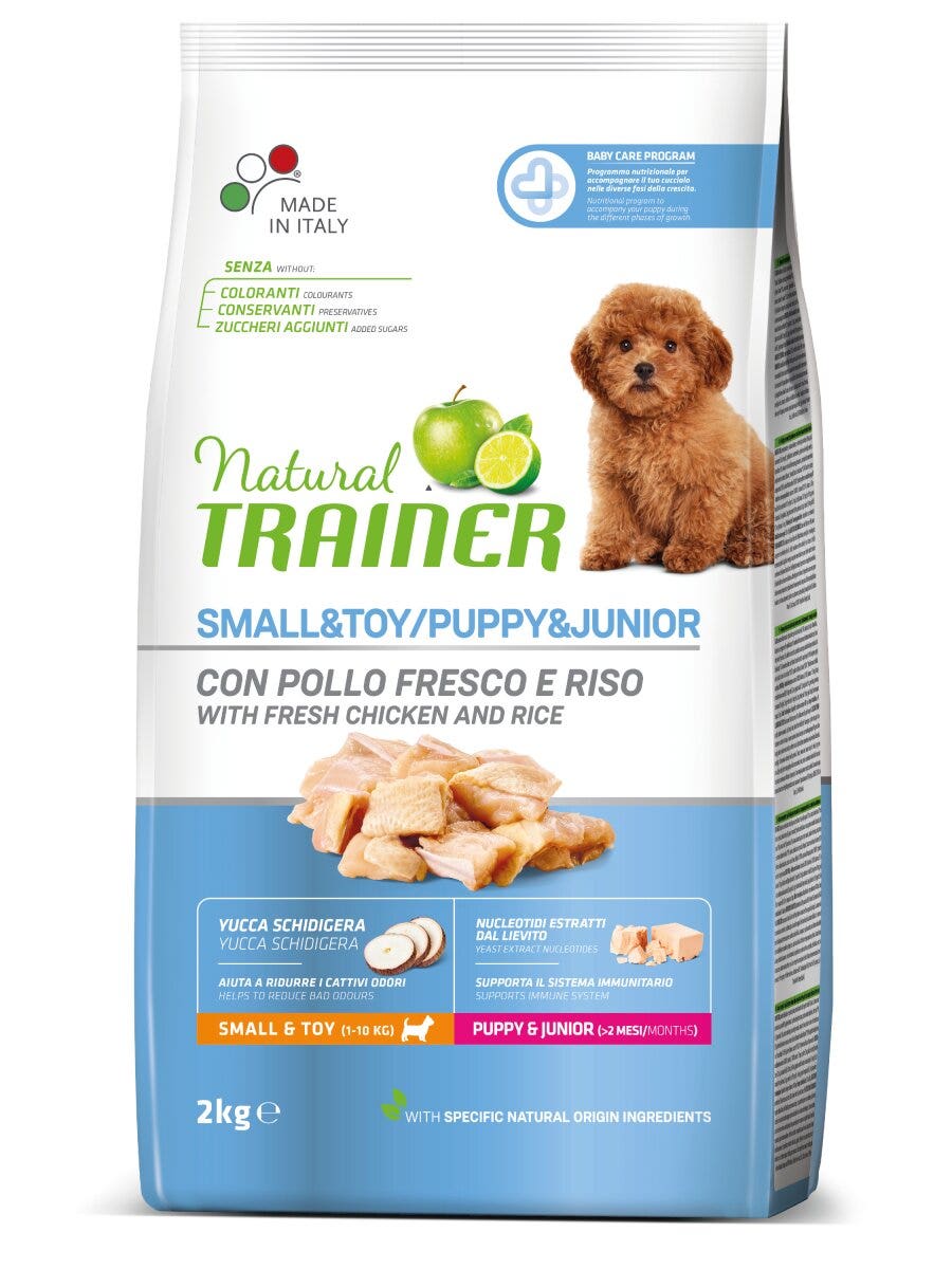 Natural Trainer Crocchette Pollo Fresco Per Cuccioli Taglia Piccola Sacco 2kg