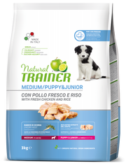 Natural Trainer Crocchette Pollo Fresco Per Cuccioli Taglia Media Sacco 3kg