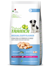 Natural Trainer Crocchette Pollo Fresco Per Cuccioli Taglia Media Sacco 12kg