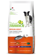 Natural Trainer Crocchette Tonno/Riso/Alga Spirulina Per Cani Taglia Media Sacco 12kg