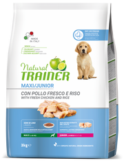 Natural Trainer Crocchette Pollo Fresco Per Cuccioli Taglia Grande <24Mesi Sacco 3kg