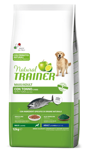 Natural Trainer Crocchette Tonno/Riso Per Cani Adulti Taglia Grande Sacco 12 Kg